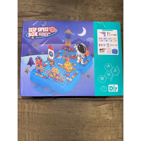Self Spell Box Puzzle Space Astronaut DIY Toy Drill Creative 3+ Years - Picture 1 of 4